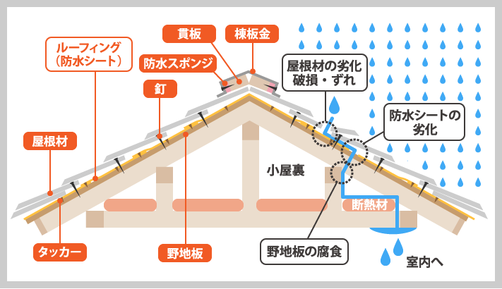 屋根で一体何が起きているの雨漏りのメカニズム