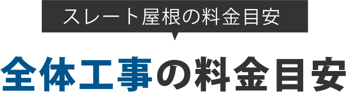 ストレート屋根の料金目安　全体工事の料金目安 