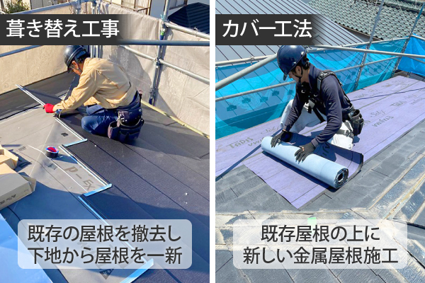 既存の屋根を撤去し下地から屋根を一新