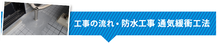 工事の流れ・防水工事、通気緩工法