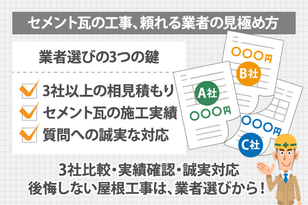 3社比較・実績確認・誠実対応後悔しない屋根工事は、業者選びから！