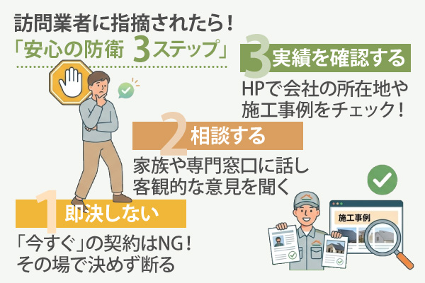 安心の防衛 3 ステップ