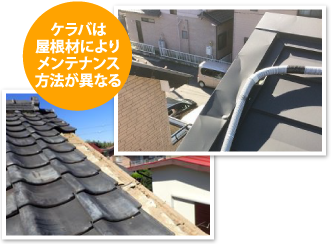 ケラバは屋根材によりメンテナンス方法が異なる