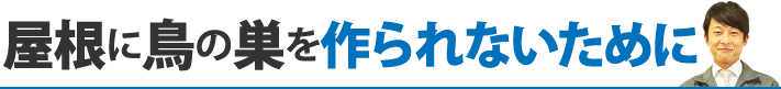 屋根に鳥の巣を作られないために