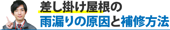 差し掛け屋根の雨漏りの原因と補修方法