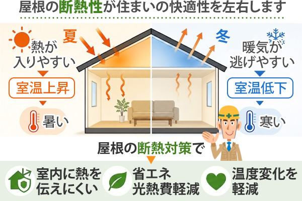 屋根の断熱性が住まいの快適性を左右します