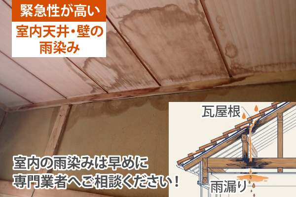 室内天井・壁の雨染み