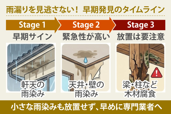 雨漏りを見逃さない! 早期発見のタイムライン