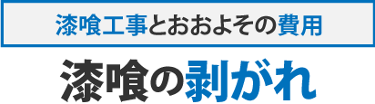 漆喰工事とおおよその費用・漆喰の剥がれ