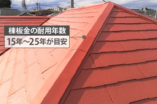 棟板金の耐用年数は15年〜25年が目安