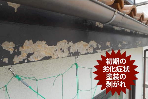初期の劣化症状：塗装の剥がれ