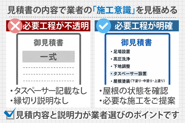 見積書の内容で業者の「施工意識」を見極める
