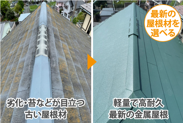 最新の屋根材を選べる