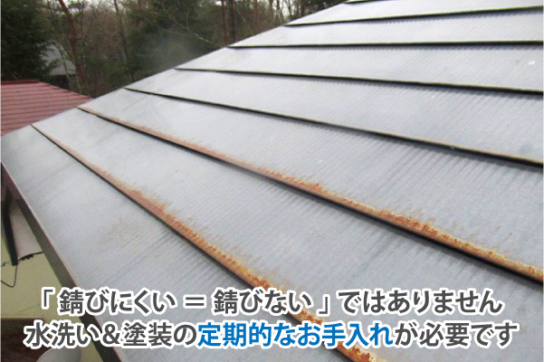 「 錆びにくい ＝ 錆びない 」 ではありません。水洗い＆塗装の定期的なお手入れが必要です