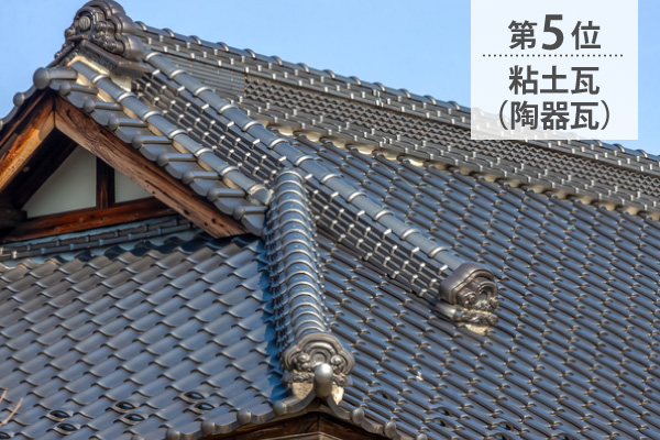 第5位：粘土瓦（陶器瓦）