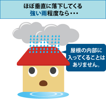 ほぼ垂直に落下してくる強い雨程度なら・・・