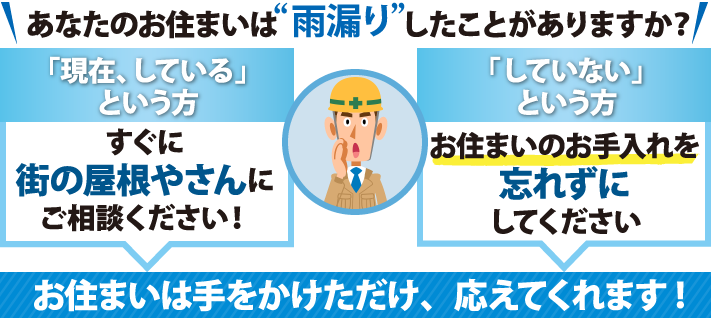 あなたのお住まいは雨漏りしたことがありますか？