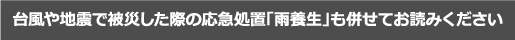 台風や地震で被災した際の応急処置「雨養生」も併せてお読みください