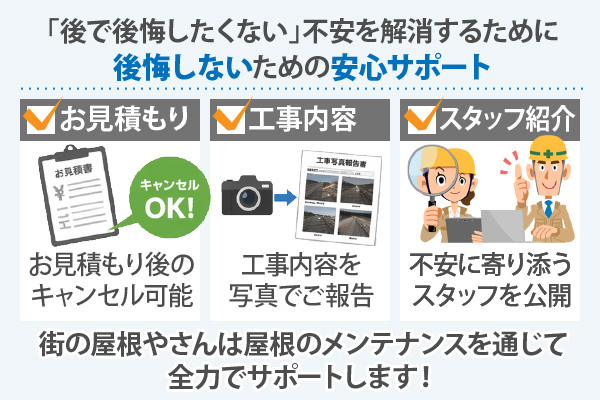 街の屋根やさんは屋根のメンテナンスを通じて全力でサポートします！