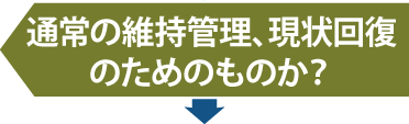 通常の維持管理、現状回復のためのものか？