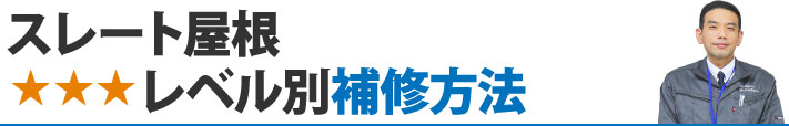 スレート屋根レベル別補修方法