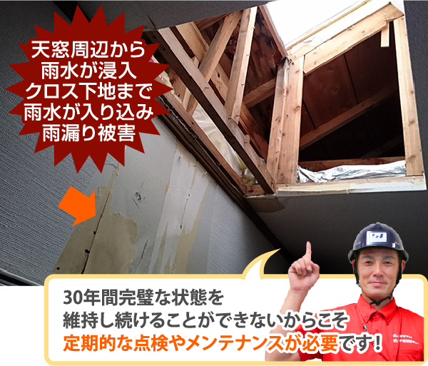 30年間完璧な状態をいじし続けることができないからこそ定期的な点検やメンテナンスが必要です！