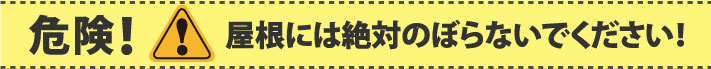 屋根には絶対のぼらないでください！