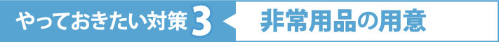 やっておきたい対策３：非常用品の用意