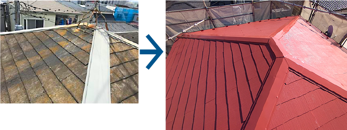 屋根塗装before after