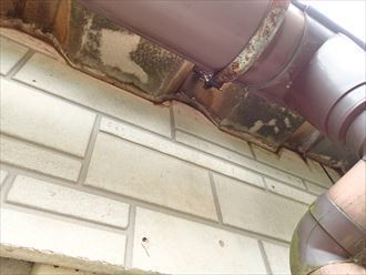 大田区 折板屋根屋根を伝い雨水の廻り込み