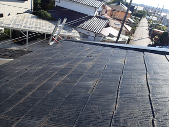スレート屋根、塗膜の劣化