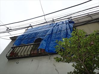 ブルーシート,雨漏り