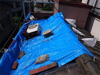 養生で雨漏り防止