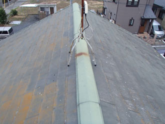 屋根カバー工事前のパミールの屋根
