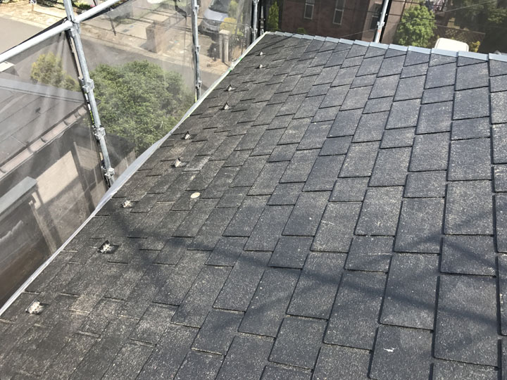 高圧洗浄後の屋根