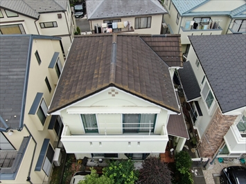 西東京市中町で梯子が架けられない屋根をドーローンで調査します