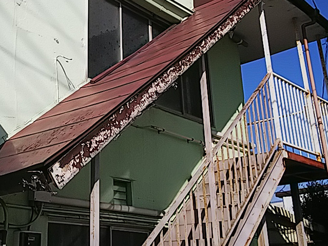 外階段の屋根修繕