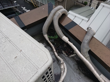 雨漏りしている真上の部分です