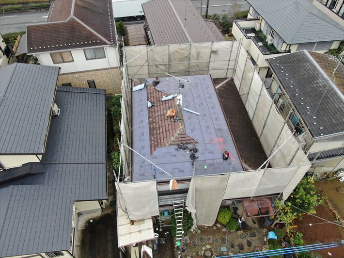 ルーフィング途中