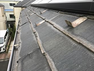 江戸川区鹿骨でパミール屋根の点検調査