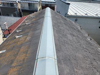 豊島区駒込にて防水性が低下して苔が発生しているスレート屋根のメンテナンスのご相談