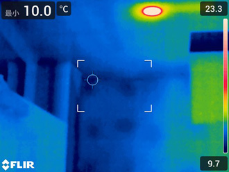 温度差が見られない熱画像