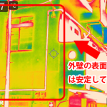赤外線カメラで撮影した外壁