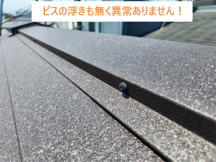 屋根カバー工事の定期点検1年点検にて棟板金の点検
