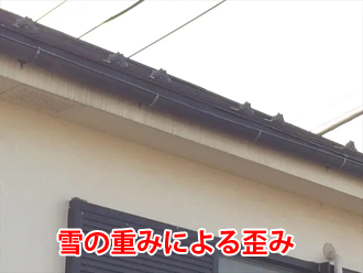 雪の重みによる歪み