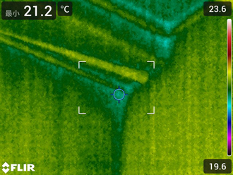 壁面の断熱性を赤外線カメラで調査
