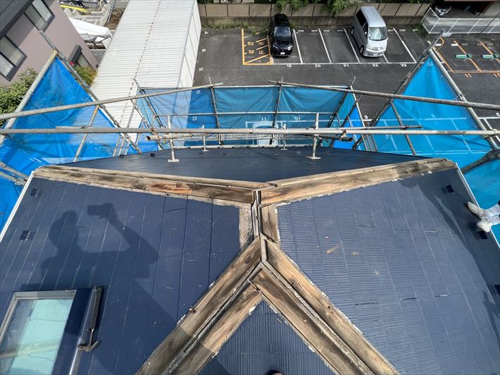 棟板金撤去の写真