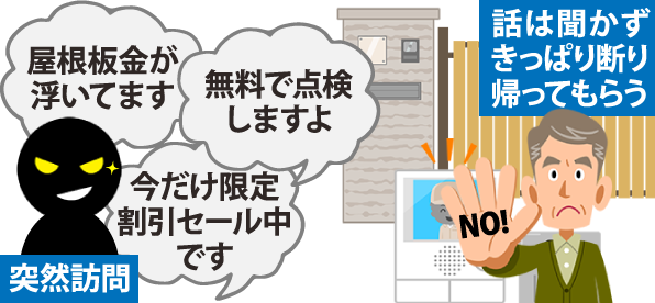 突然の訪問、話は聞かず、きっぱり帰ってもらいましょう