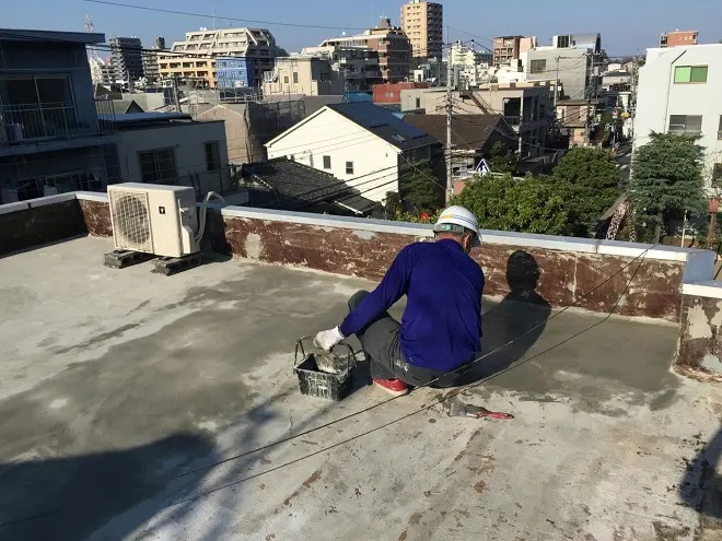 ウレタン防水工事の様子