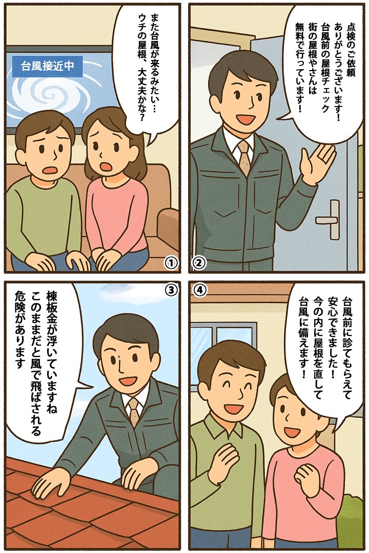 漫画で台風への備えについて解説！